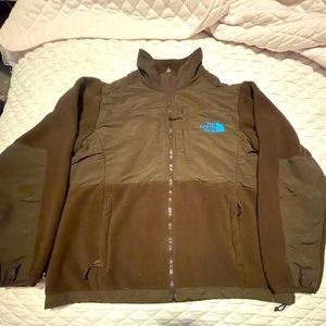 Brown north face zip up